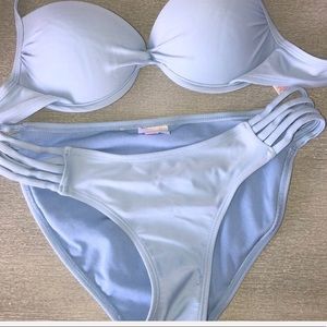 Xhilaration Swim Light Blue Bikini Set Padded Poshmark